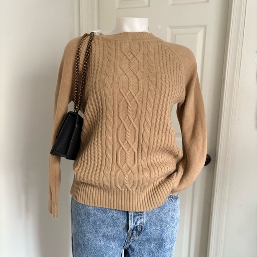 Victoria Camel Cable Knit Sweater